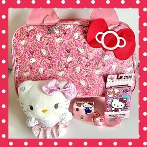 💗(HK330) Hello Kitty Adorable 6-Piece Large Duffel Bag Bundle!
